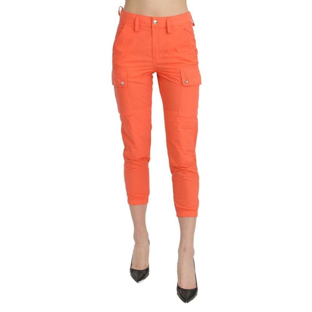CYCLE Cotton Orange High Waist Skinny Cropped Trouser Women's Pants